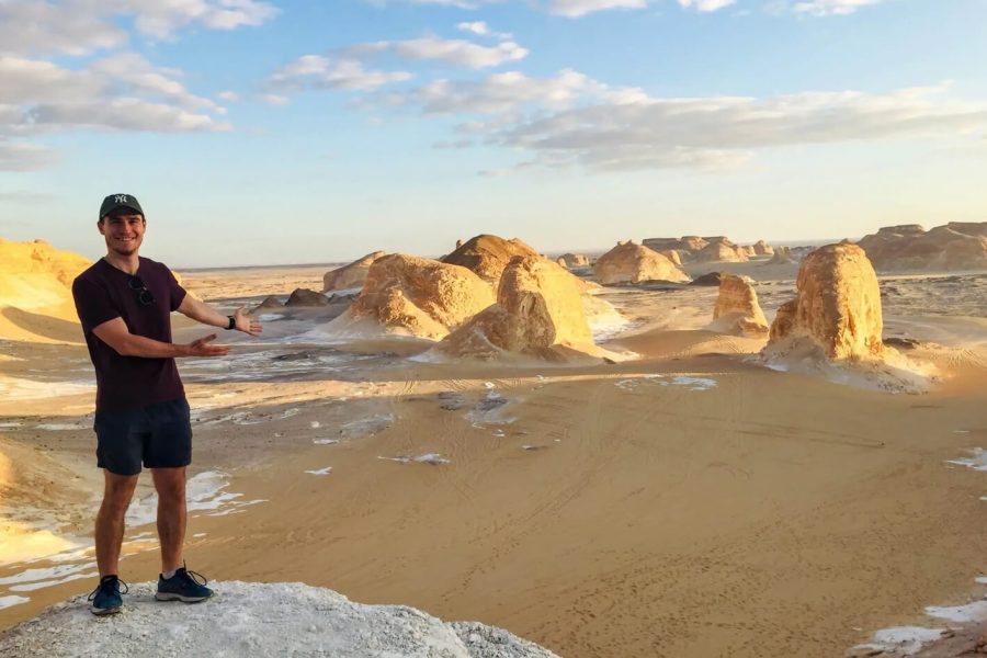 Grande Immagine Di Un Turista Nel Deserto