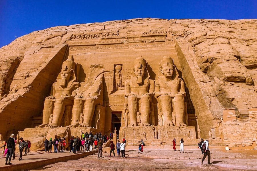 Immagini Meravigliose Della Facciata Del Grande Tempio Di Abu Simbel