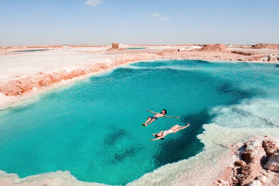 Una Meravigliosa Immagine Di Una Coppia Di Laghi Salati In Siwa Da Uno Dei Nostri Viaggi Li